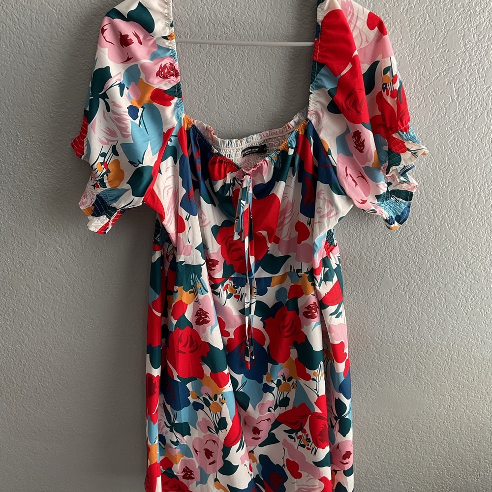 SHEIN Floral Dress - Red, Blue, White